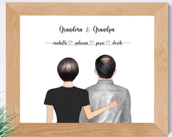 Personalized Grandparent Print, Custom Grandma and Grandpa Print, Mom and Dad, Nana and Papa Gift Idea