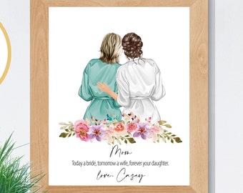 Mother of the Bride Print, Gift from Daughter, Wedding Portrait, Mother's Day Gift