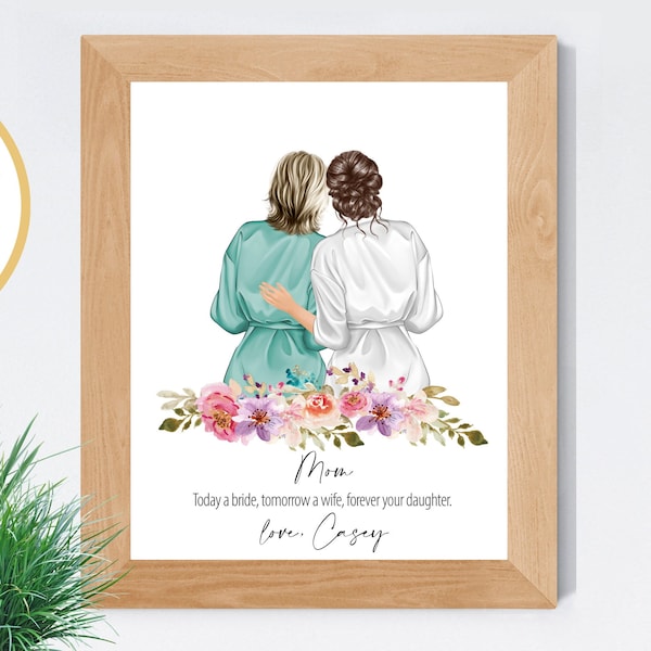 Mother of the Bride Print, Gift from Daughter, Wedding Portrait, Mother's Day Gift