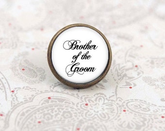 Brother of the Groom Tie Tack, Boutonniere Pin for Groomsmen