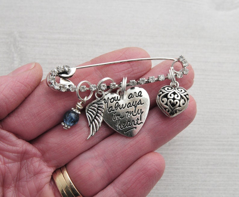 an Angel for The Bride Blue and Silver Tone 1 x 1 Zinc Metal Bouquet Charm