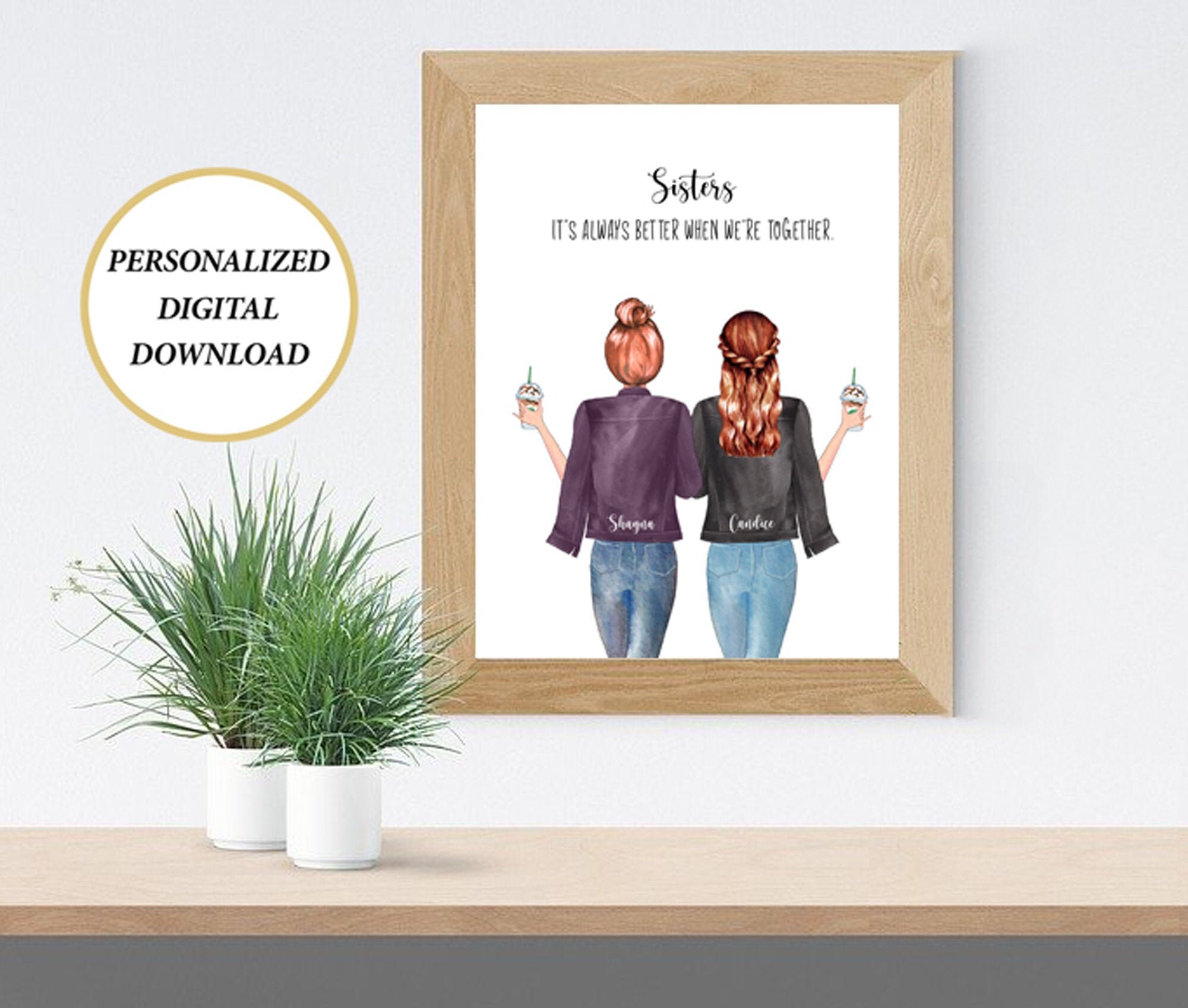 Sisters Custom Print Sisters Wall Decor Personalized Etsy