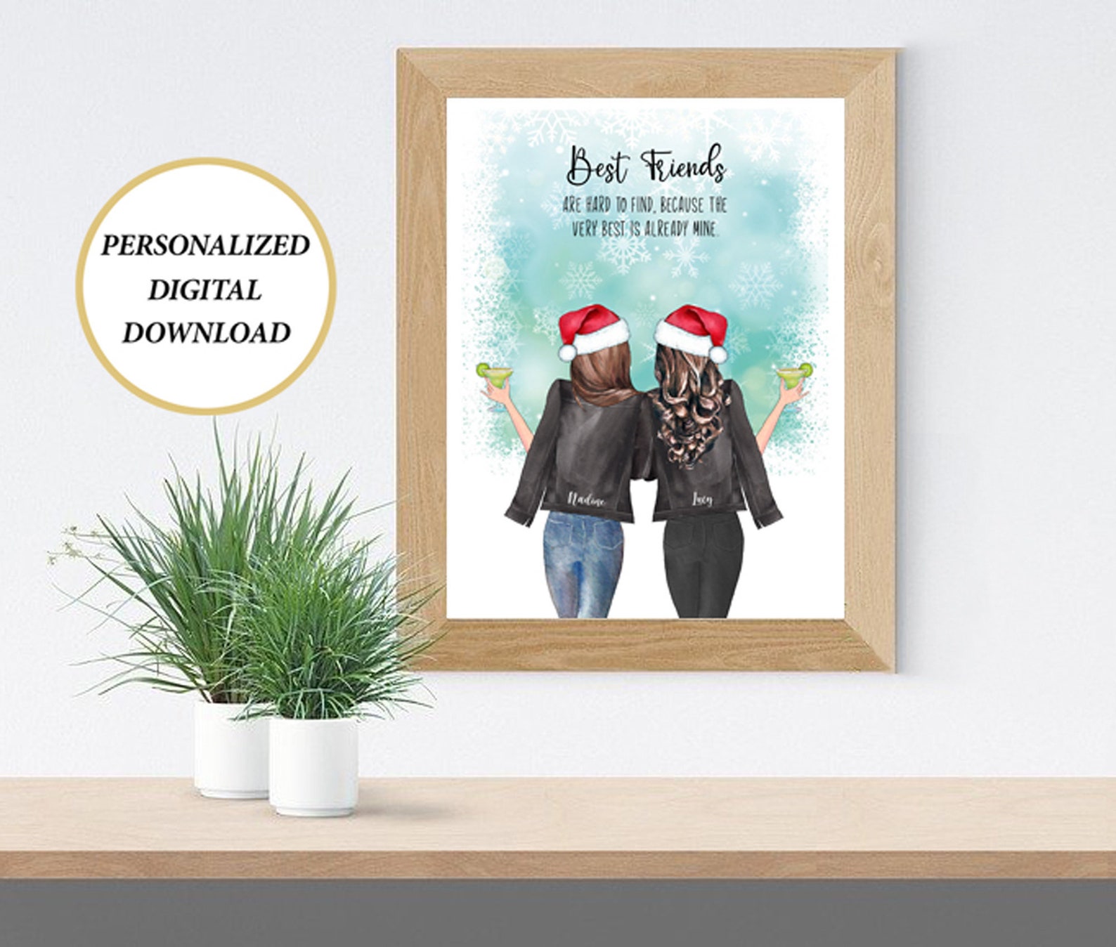 Best Friends Print Custom Christmas Print for Best Friend - Etsy Canada