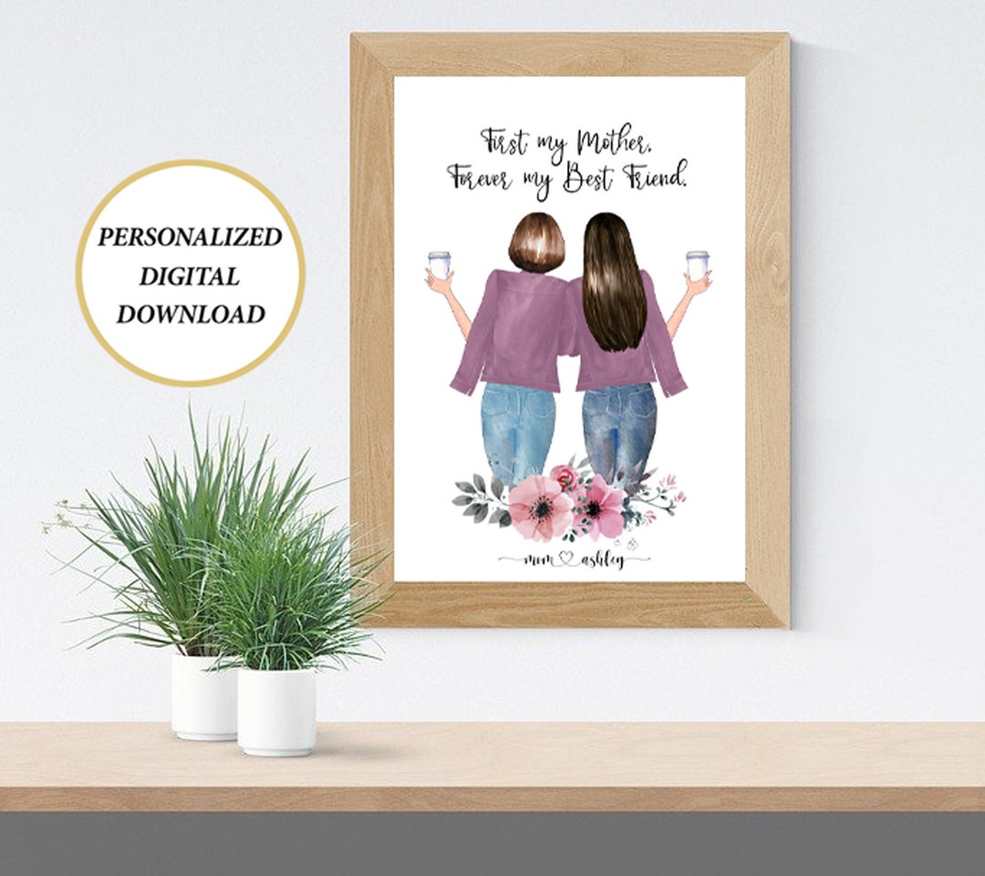Mother and Daughter Print Custom Mother and Daughter Gift - Etsy Australia