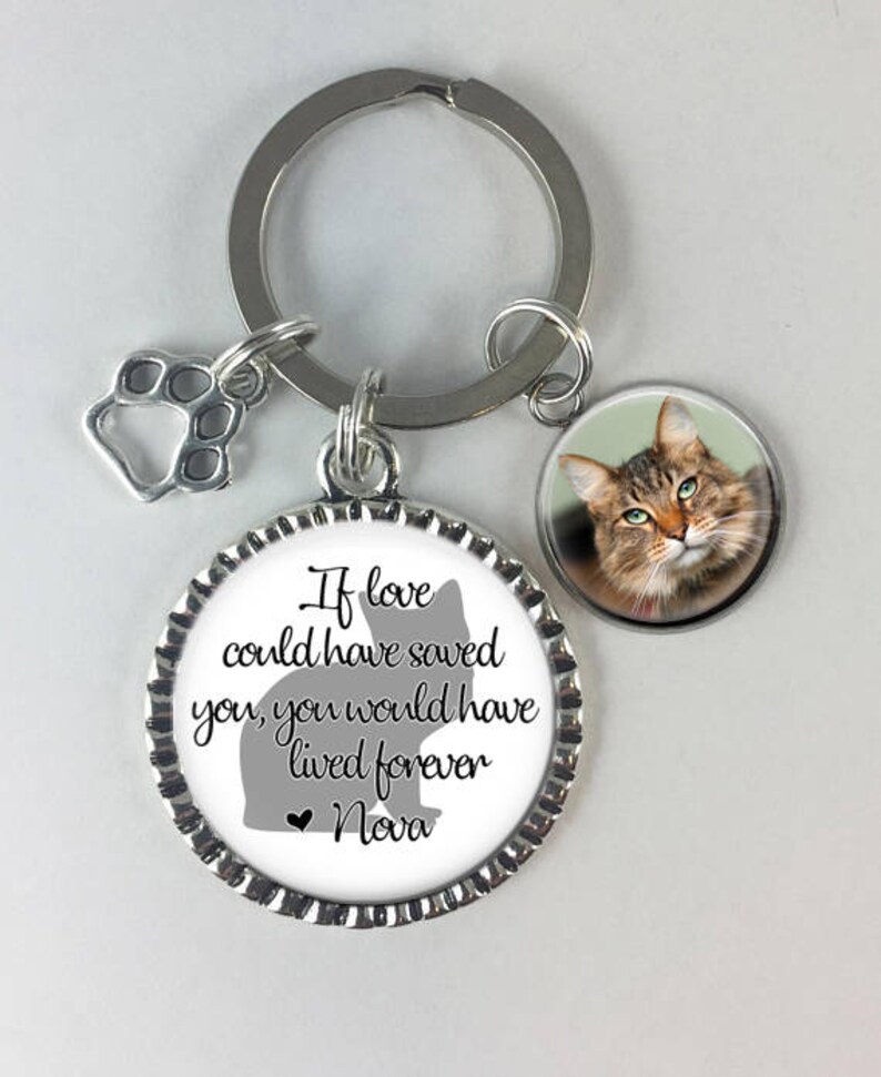 Pet Memorial Keychain Pet Loss Custom Photo Dog or Cat Key