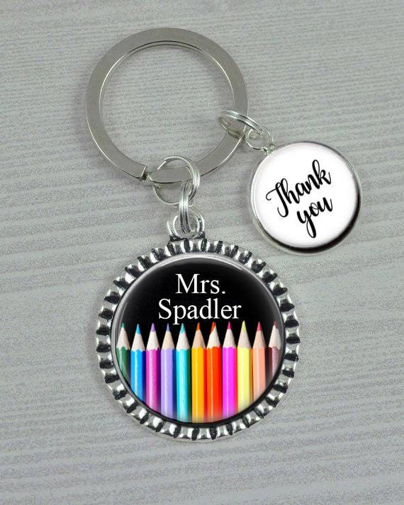Personalized Teacher Keychain Teacher Gift Supply Teacher Etsy