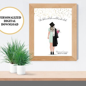 Graduation Print, Custom Graduation Gift, High School, College image 2