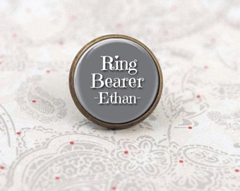 Ring Bearer Pin, Personalized Tie Tack for the Ring Bearer, Custom Tie Pin