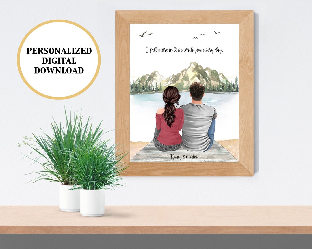 Couples Custom Gift, Personalized Print, Engagement or Anniversary Gift ...