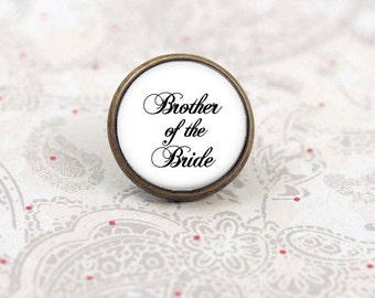 Brother of the Bride Tie Tack, Boutonniere Pin for Groomsmen