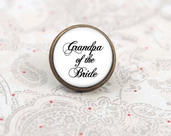 Grandpa of the Bride Tie Tack, Wedding Pin for Grandpa, Groomsmen Gift