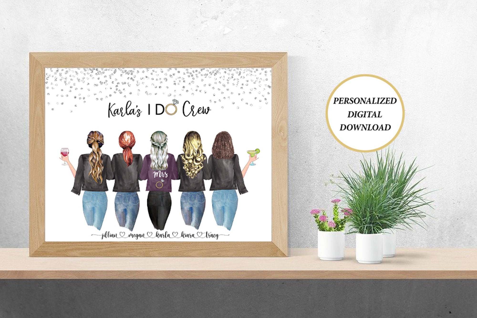 Bridal Party Print Custom Wedding Printable Gift for the | Etsy