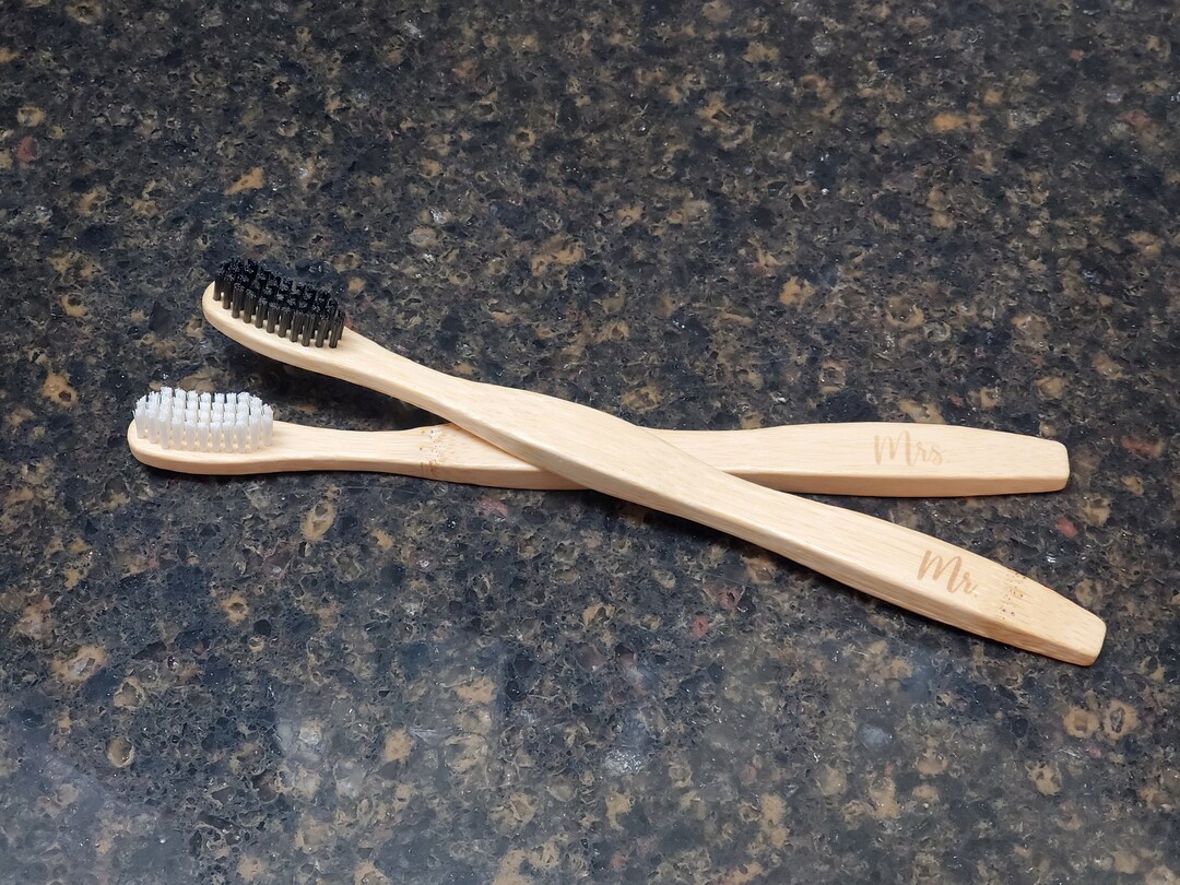 Mr and Mrs Bamboo Toothbrush Set Wedding Gift - Etsy
