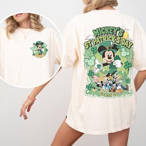 Comfort Colors® St Patricks Day Tshirt Disney St Patrick&#39;s Day Shirt, Mickey,Friends St Patrick&#39;s Tee, Lucky Charm St Patricks Gift Shamrock