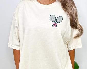 Comfort Colors®Tennis Coquette Shirt, Tennis Player Shirt,Tennis Fan Shirt, Tennis Lover Shirt,Game Day Sports Shirt,Gift for Tennis Players