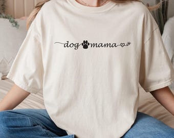 Comfort Colors®Minimalist Dog Mama Paw Shirt,Dog Owner Outfit,Dog Mama Clothing,Dog Mom Birthday Gift,Dog Owner Parents Shirt,Dog Lover Gift