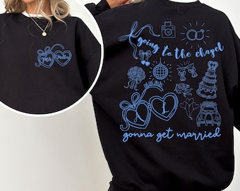 Suéter de novia personalizado "Going to the Chapel", atuendo para el día de la boda, regalo para recién comprometidos, camisa de novia personalizada con cuello redondo para la futura esposa.