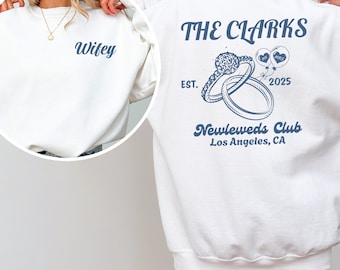 Benutzerdefinierte Braut Sweatshirt, Verlobungsgeschenk für die Braut, personalisieren Wifey Ehemann Shirt, Brautparty-Shirt, Flitterwochen-Shirt, Hochzeitsgeschenk der neuen Frau