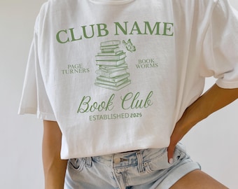 Comfort Colors®Book Club Personalized Shirts,Custom Bookish Shirt,Personalized Gift For Book Lovers,Reading Club Group Shirts,Bookworm Shirt
