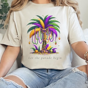 Mardi Gras Tshirt, Mardi Gras Tree, Mardi Gras Festival t-shirt, Fat Tuesday Celebration Shirt,King Cake Shirt, Mardi Gras bead Carnival,