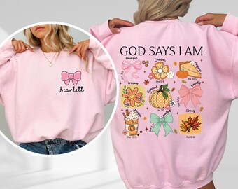 Felpa cristiana personalizzata per bambini, maglione con la scritta "Dio dice che sono una civetta", regali cristiani per bambini, versetto della Bibbia, felpa religiosa personalizzata
