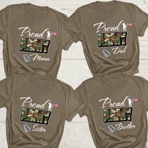 Proud Army Family Shirt | Custom Army Dad T-Shirt | Military Family Matching Outfits | USA Patriotic Army Support Tee