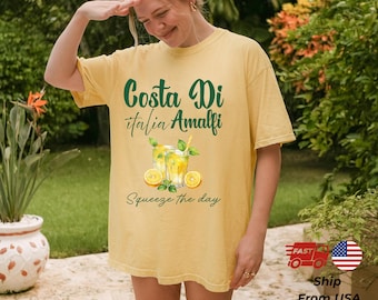 Comfort Colors® Amalfi Coast Tee, Trendy Summer Tee-Shirt, Italy Vacation Shirt, Travel Lover Gift, Coastal Tee Shirt, Positano Coast Tee