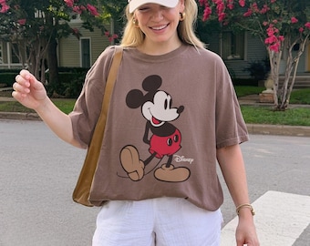 Comfort Colors® Classic Pose Mickey Mouse Shirt, Retro Mickey Tee, Vintage Style Disneyland Trip Shirt, Disney Couple Holiday Vacation Shirt