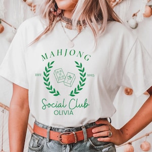Custom Mahjong Social Club Shirt Filipina Mom Dad Tee Mahjong Gift Personalized Mahjong T-shirt Gift for Mahj Lover Mahjong Social Club