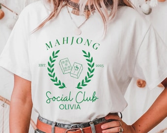 Custom Mahjong Social Club Shirt Filipina Mom Dad Tee Mahjong Gift Personalized Mahjong T-shirt Gift for Mahj Lover Mahjong Social Club