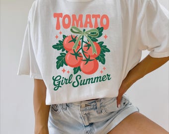 Comfort Colors®Tomato Girl Summer Graphic Tee,Tomato Shirt,Tomato  Aesthetic Retro,Tomato T-Shirt,Tomato Girl,Vintage Fruit Shirt,Summer Tee
