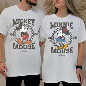 Vintage Mickey,Minnie Mouse Shirt,Disney Mickey 1928 T-Shirt,Retro Mickey Shirt,Disney Trip Shirt,Checkered Mickey Shirt,family matching Tee
