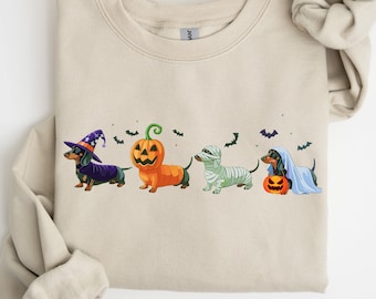 Dachshund Sweatshirt, Halloween Dachshund Shirt, Halloween Cute Dog Shirt, Cute Ghost Dogs Halloween Shirt, Funny Halloween Shirt, Halloween