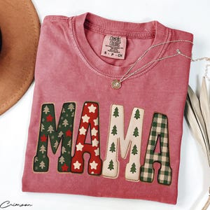 Christmas Mama Shirt, Retro Mom Shirt, Christmas Gift for Mom Xmas Christmas Tee Holiday New Mom Gift Pregnancy Announcement Comfort Colors