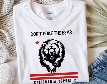 Camiseta "No toques al oso" de California, Gavin Newsom, camiseta de California, regalo para ella, ICE Out, camiseta anti Trump, apoya a Newsom
