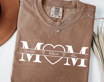 Custom Mom Shirt, Comfort Colors® Personalized Mama Gift, Mother's Day Gift, Custom Name Shirt, Children Name Mom Shirt