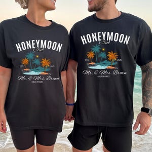 Mr and Mrs Shirts, Custom Couples Honeymoon Vacation Shirts, Just Married Shirt, Hubby Wifey Shirt, His and Hers Shirts, Honeymoon Vibes Tee