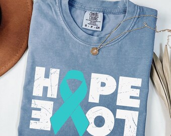 Hope Love Tee, Mental Health Tee, Teal Ribbon Shirt,Anxiety Shirt,PTSD Warrior Shirt,Support Shirts, PTSD Awareness Shirt, Depression Shirt