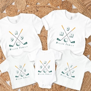 Custom Golf First Birthday,Hole in One Birthday Shirt,First Birthday Golf Shirt,Golf Theme Party,Golf Gift For Dad,Hole in One Family Shirts