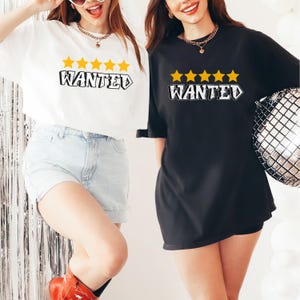 Comfort Colors® 5 Star Wanted Cowboy T-Shirt Western Graphic Baby Tee,  Rodeo Shirt, Funny Bachelorette Party Outfit,Highly Rated Outlaw Tee