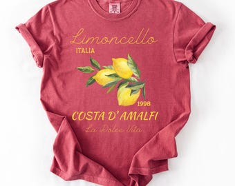Comfort Colors® Retro Limoncello La Dolce Vita Tee, Lemon Shirt, Italy T-shirt, Coastal Granddaughter Aesthetic Amalfi Coast, Summer Shirt