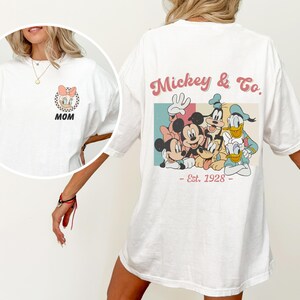 Retro Custom Mickey&Friends Shirt,Disney Vacation Shirt,Checkered Magic Kingdom Family Matching Trip Tee, WDW Front Back Custom Family Shirt