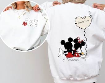 Personalized Mickey and Minnie Matching Shirt,Custom Valentine's Day Gift,Disney Anniversary Gift,Couple Name Shirt,Honeymoon Disney T-Shirt