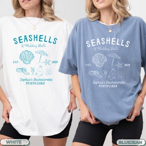 Comfort Colors® Seashells and Wedding Bells Shirts Bachelorette Shirts Beach Bachelorette Shirts Coastal Bachelorette Bach Club Shirts