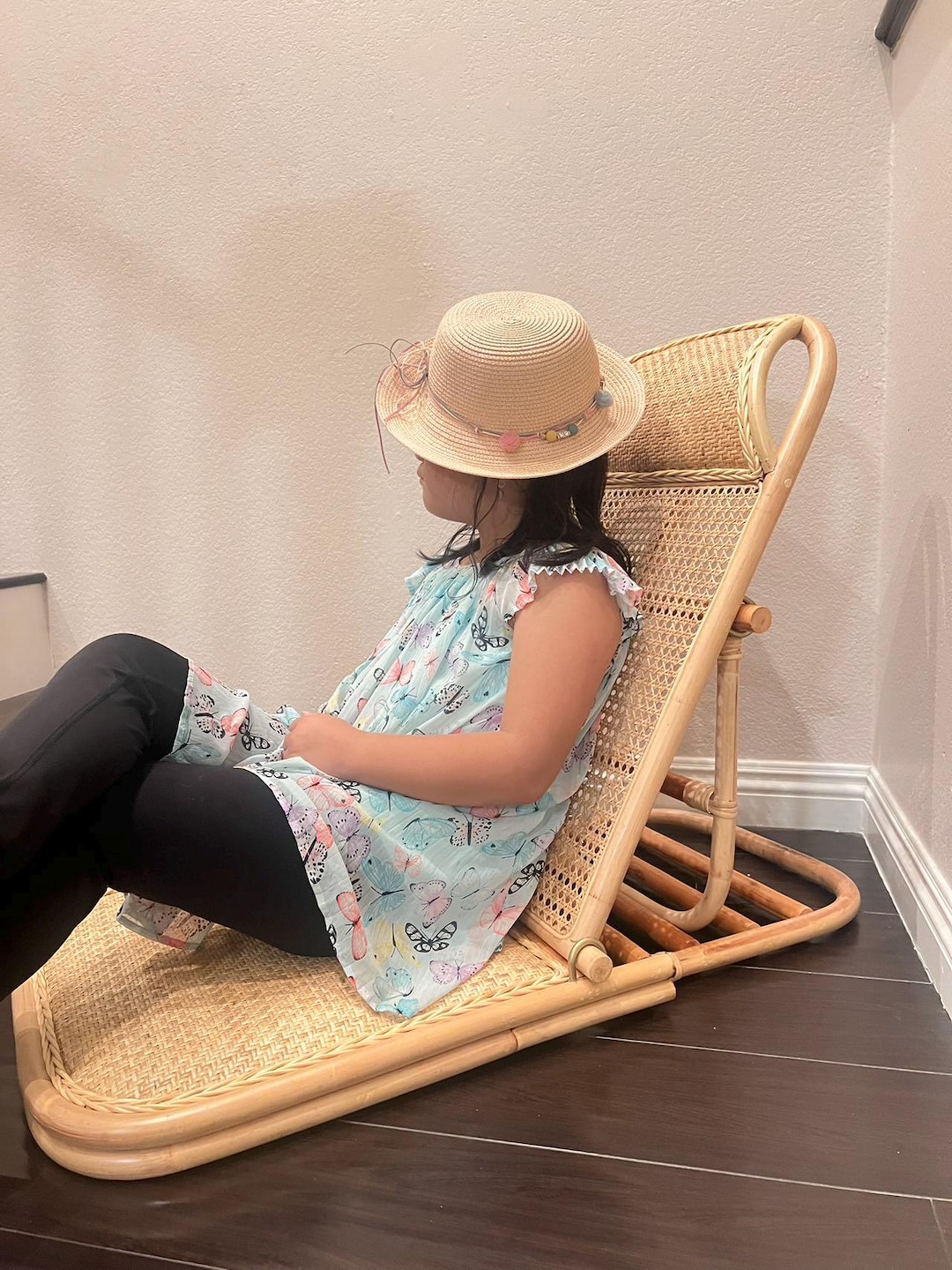 Adjustable Folding Rattan Beach Chair, Floor Chair, Pool Chair - Etsy
