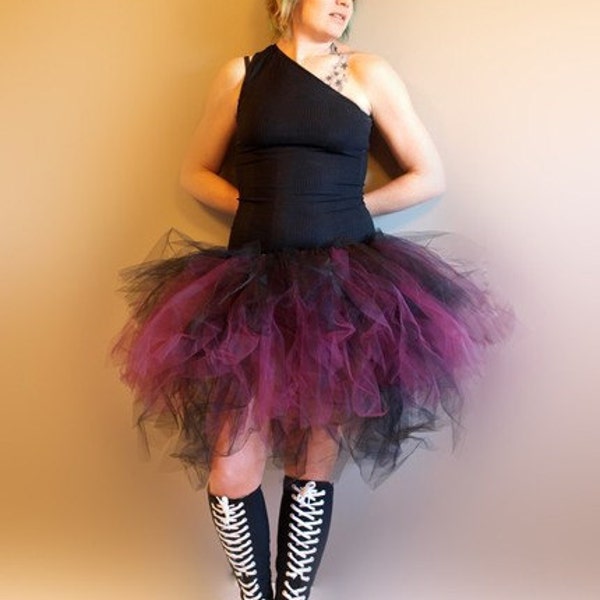 Tutu in Black and Cranberry Size XS/SM Free USA Ship