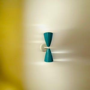 Handmade Two-Tone Metal Wall Sconce: Mid Century Modern Inspired Light