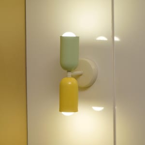 Two-Tone Metal Wall Sconce: Mid-Century Modern Handmade Light