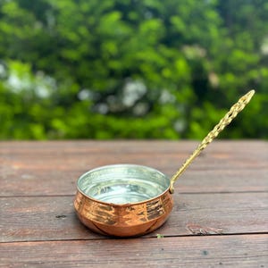 Handmade Copper Sauce Pan, Turkish Butter Warmer, Mini Copper Pot, Rustic Kitchen Decor, Small Copper Serving Pan