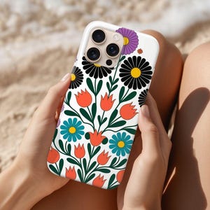 Cottagecore Floral Phone Case: Retro Abstract Print, Protective Cover